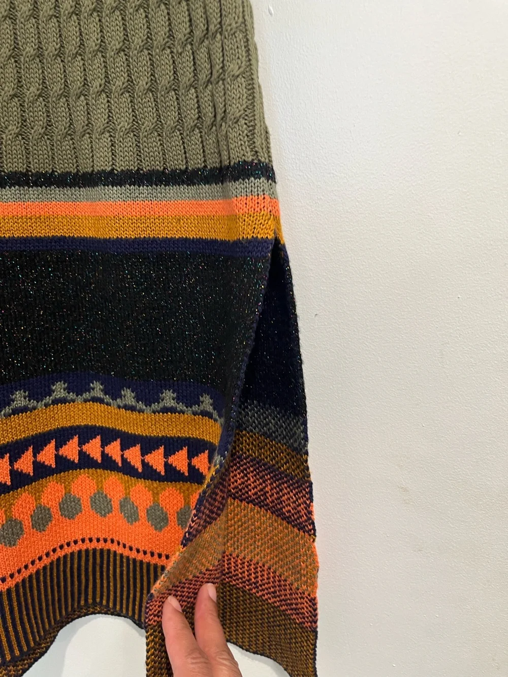 Blank London x Anthropologie Multicolored Patterned Knit Midi Skirt Sz. S‎